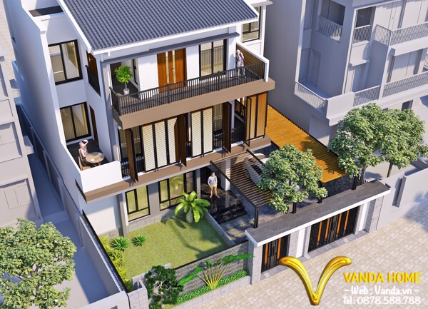 Thiết kế kiến trúc biệt thự Xuân Phương Vanda.vn