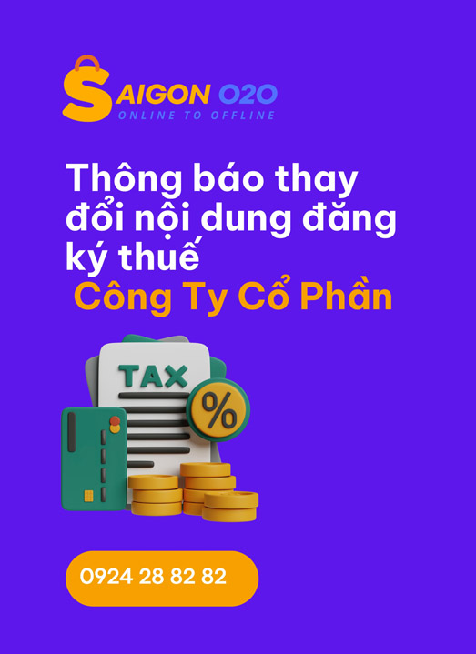 Thay đổi nội dung đăng ký thuế Công Ty Cổ Phần