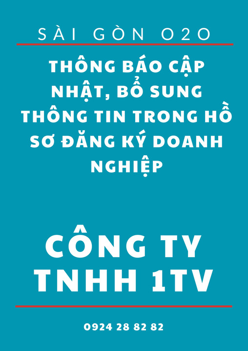 Thông báo cập nhật hồ sơ đăng ký doanh nghiệp công ty TNHH MTV
