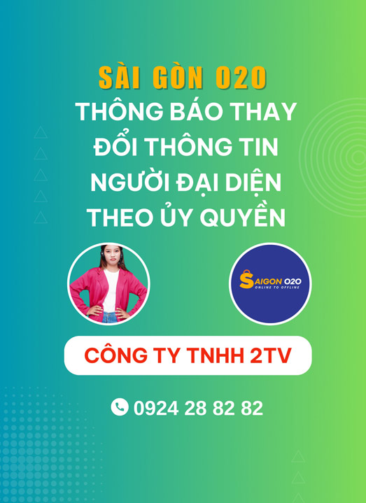 Thay đổi thông tin người đại diện theo ủy quyền công ty TNHH 2TV