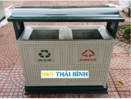 Thùng rác 2 ngăn ngoài trời