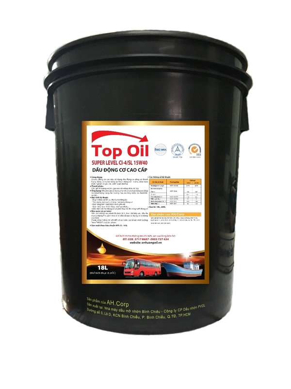 Dầu nhớt Top Oil Super Level CI-4/SL 15W40 18L