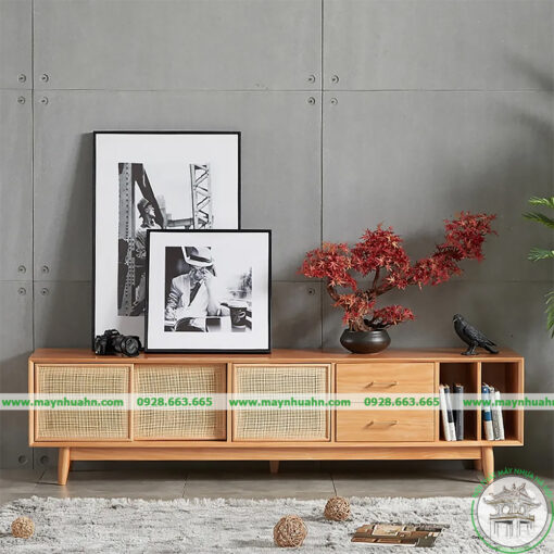 Tủ mây kệ tivi phong cách Indochine ICH02