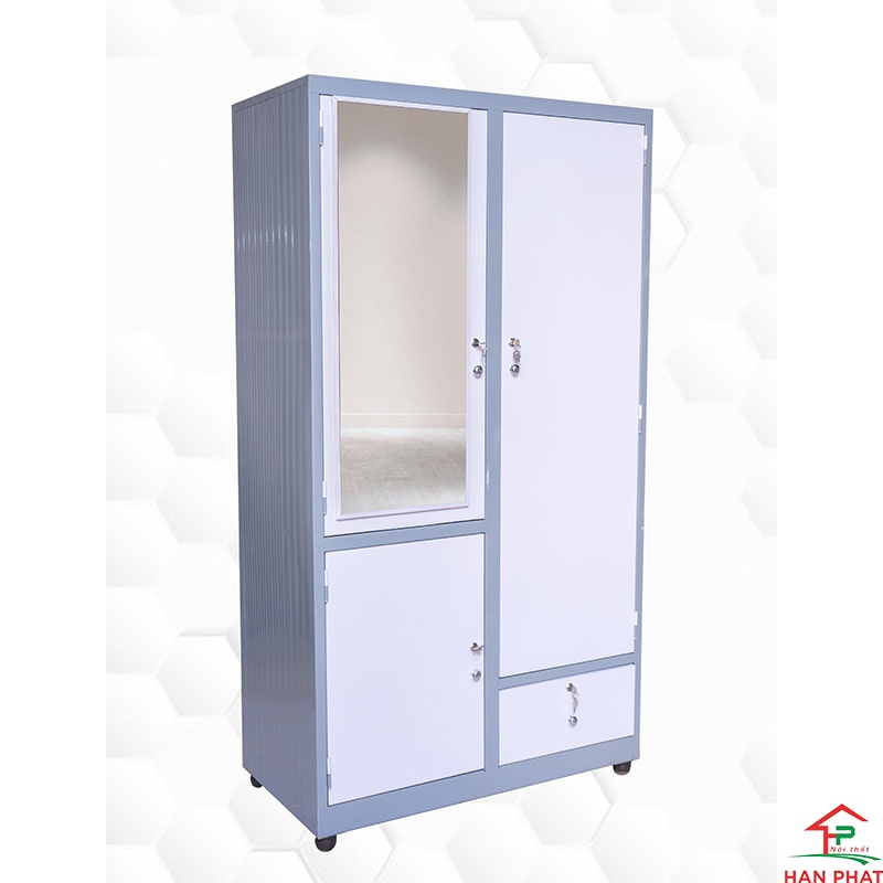 Tủ sắt 1m8 - Tủ quần áo 3 cửa