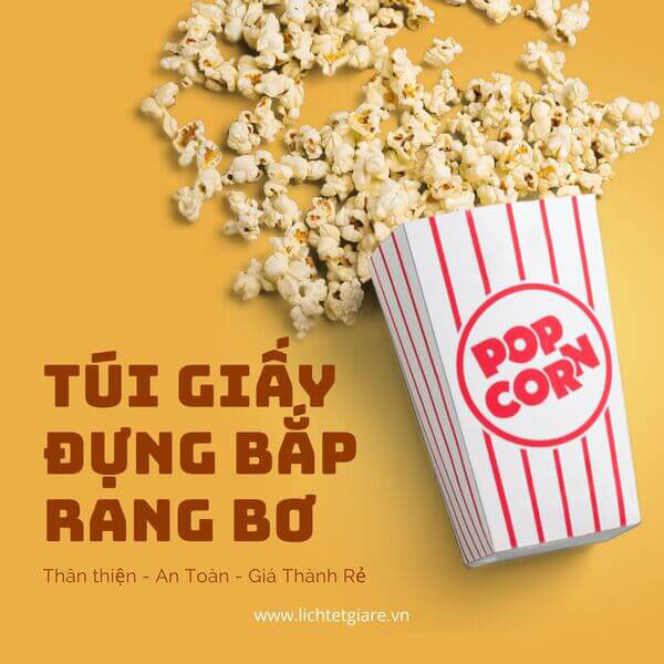 In túi giấy đựng bắp rang bơ