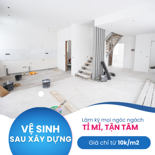 Vệ sinh nhà sau xây dựng