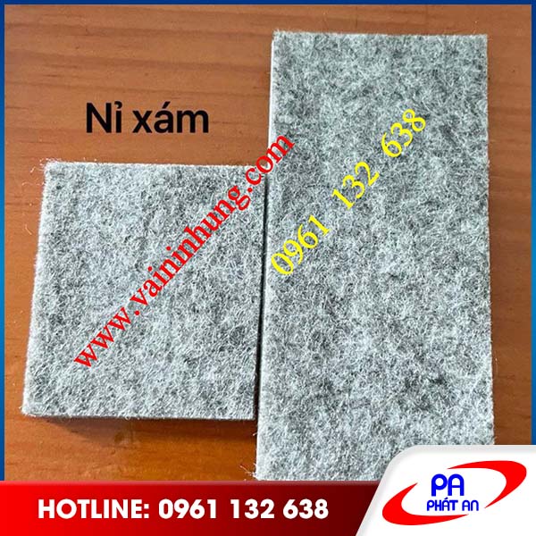 Vải nỉ xám vuông