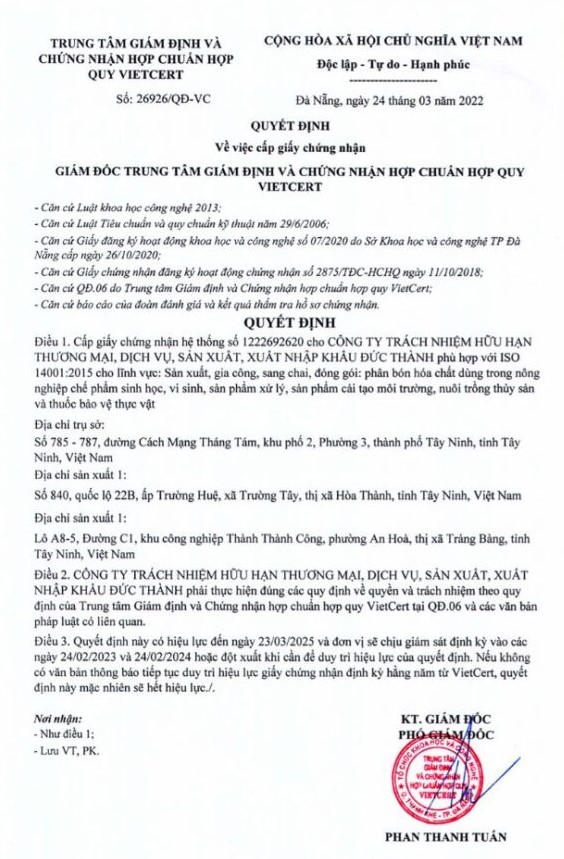 Chứng nhận VietCert
