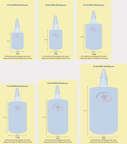 Vỏ keo chai HDPE