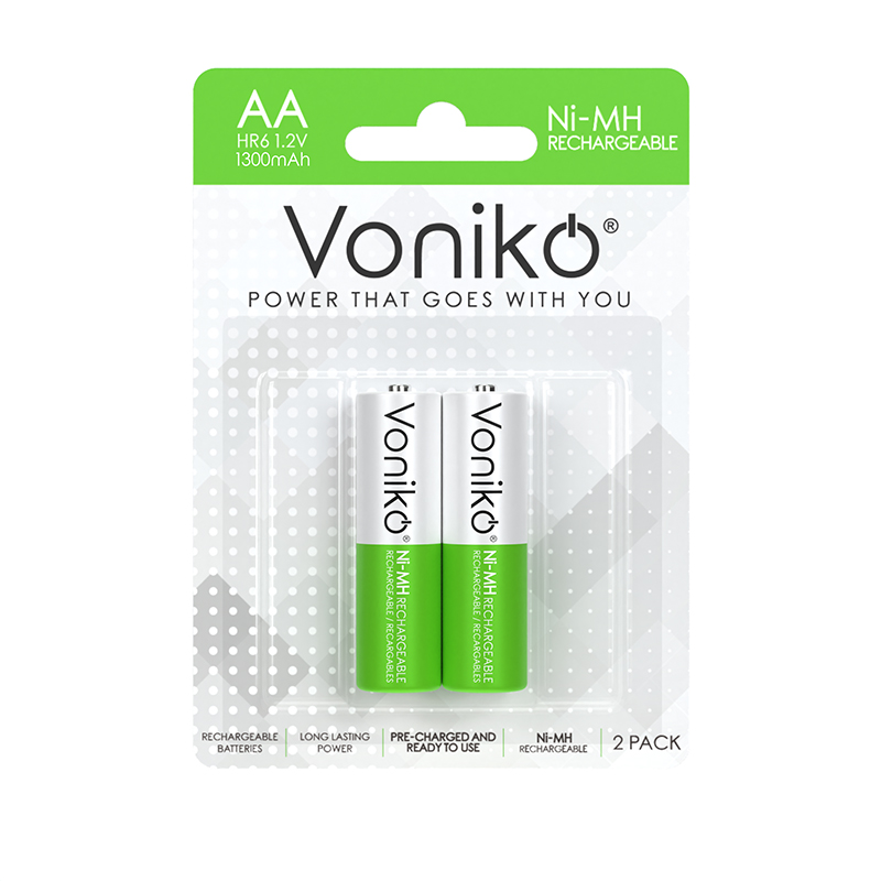 Pin sạc VonikoAA NiMH - HR6 1.2V 1300mAh (Có thể sạc lại)