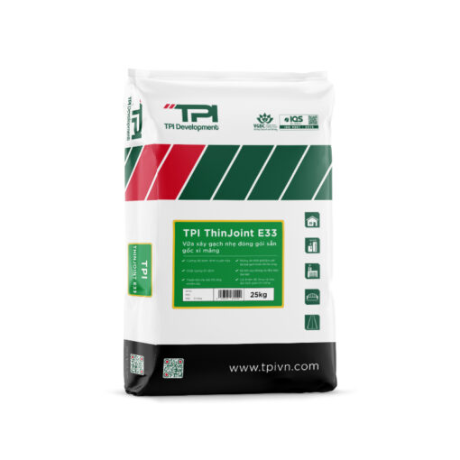 Vữa xây gạch nhẹ đóng gói sẵn, gốc xi măng TPI Thinjoint E33