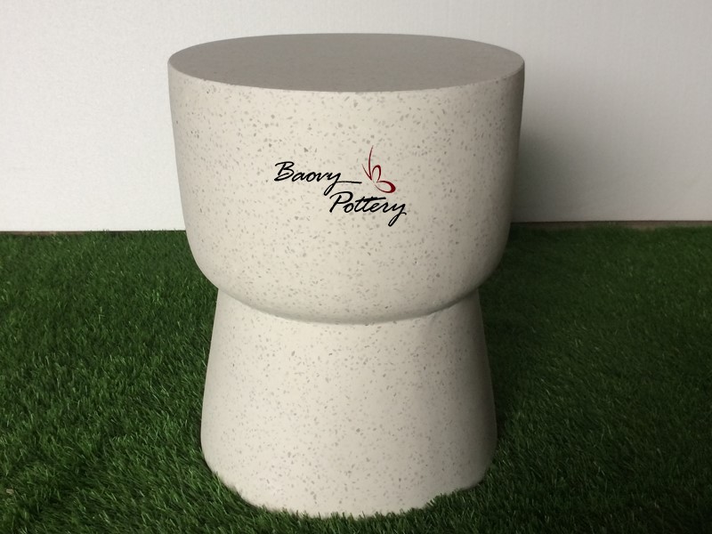 Ghế đẩu bê tông trắng - terrazzo