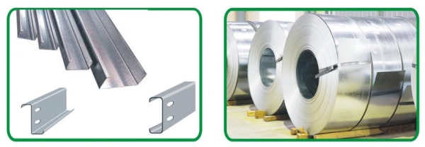 Xà gồ thép mạ kẽm chữ C Z V