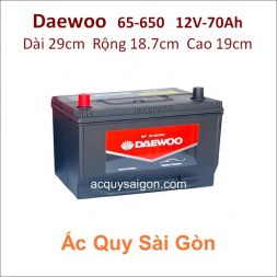 Bình ắc quy DAEWOO 12V 70Ah 65-650