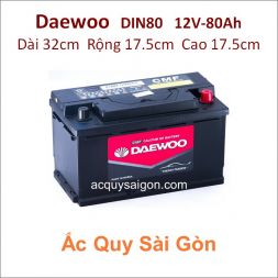 Bình ắc quy DAEWOO 12V 80Ah Din80