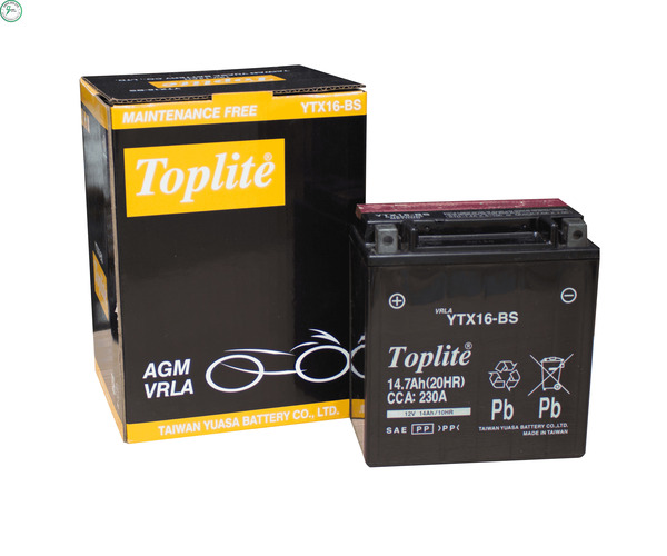 Ắc quy moto PKL Toplite YTX16-BS (12V-14AH)