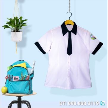 Áo học sinh cà vạt ngắn