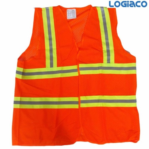 Áo phản quang dây cam viền bạc