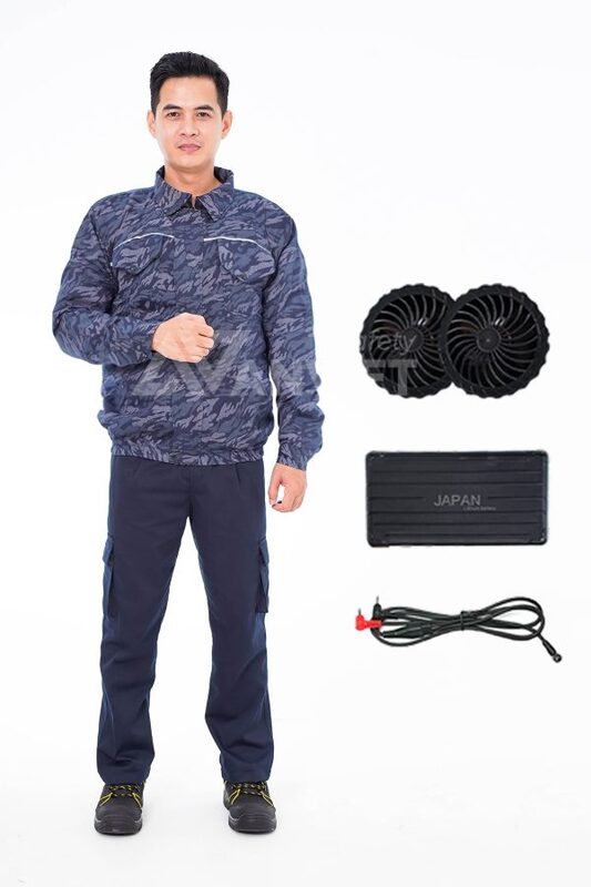 Áo điều hòa 2 lớp cao cấp màu xanh loang AV11