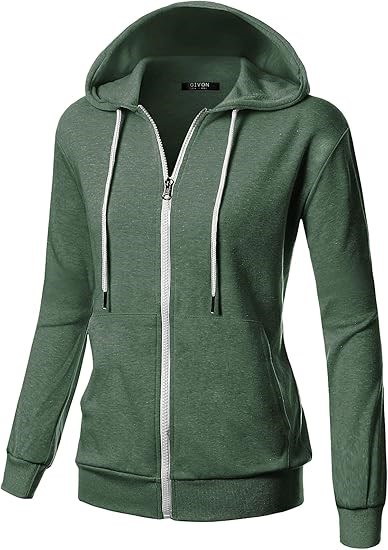 Áo hoodie tay dài có khóa kéo