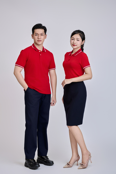 Áo polo unisex màu đỏ