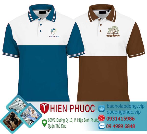 Áo thun đồng phục phối 2 màu