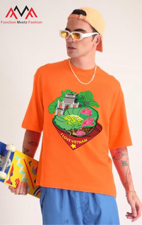 Áo thun unisex màu cam