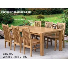 Bàn ghế tre ép phòng ăn