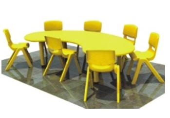 Bàn bán nguyệt nhập khẩu 8 chỗ (không ghế)