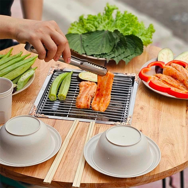 Bàn nướng than gấp gọn mini