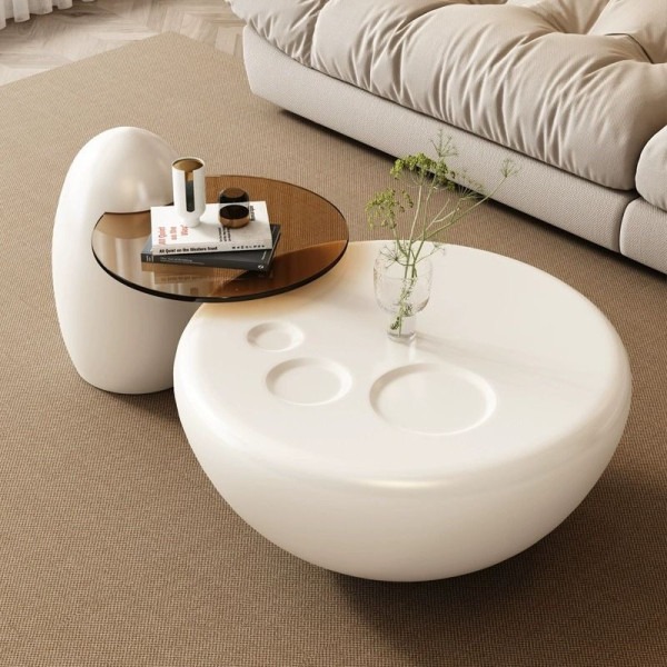 Bàn trà tròn họa tiết móng mèo BT34
