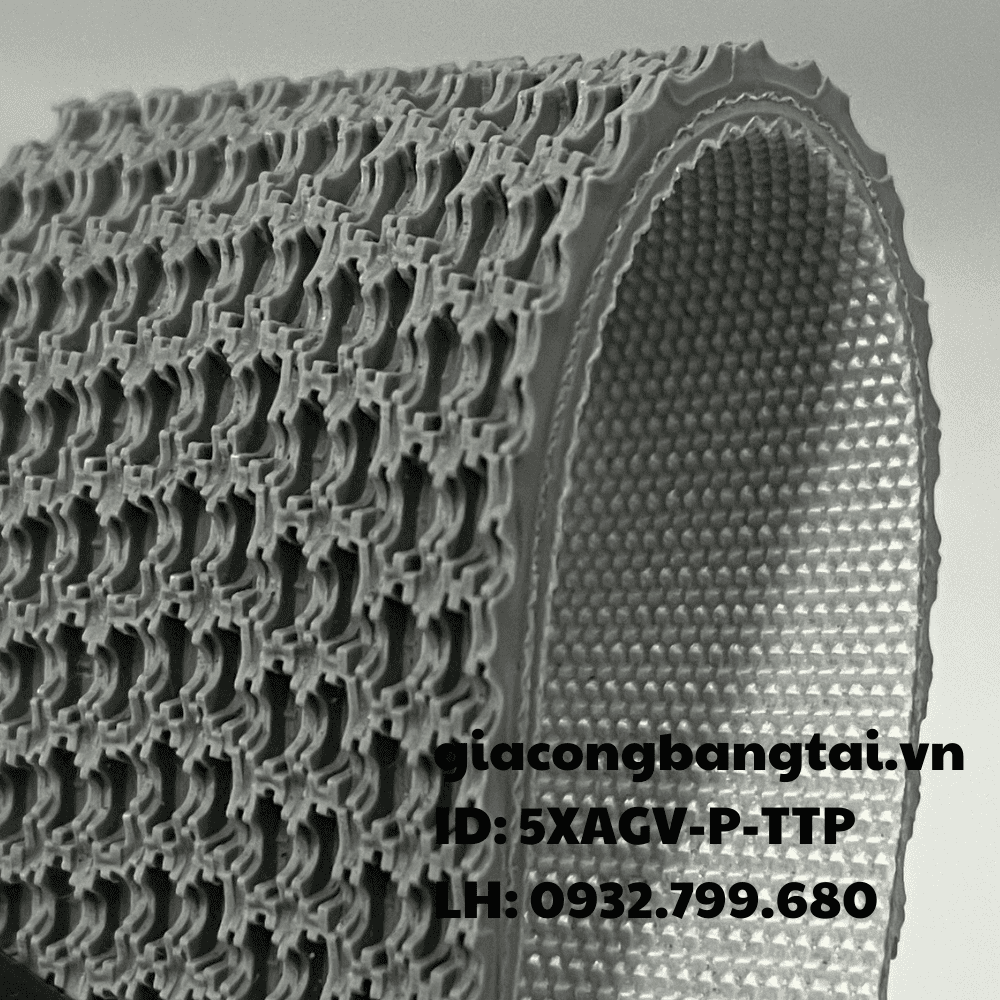 Băng tải PVC xám gai V 5 ly