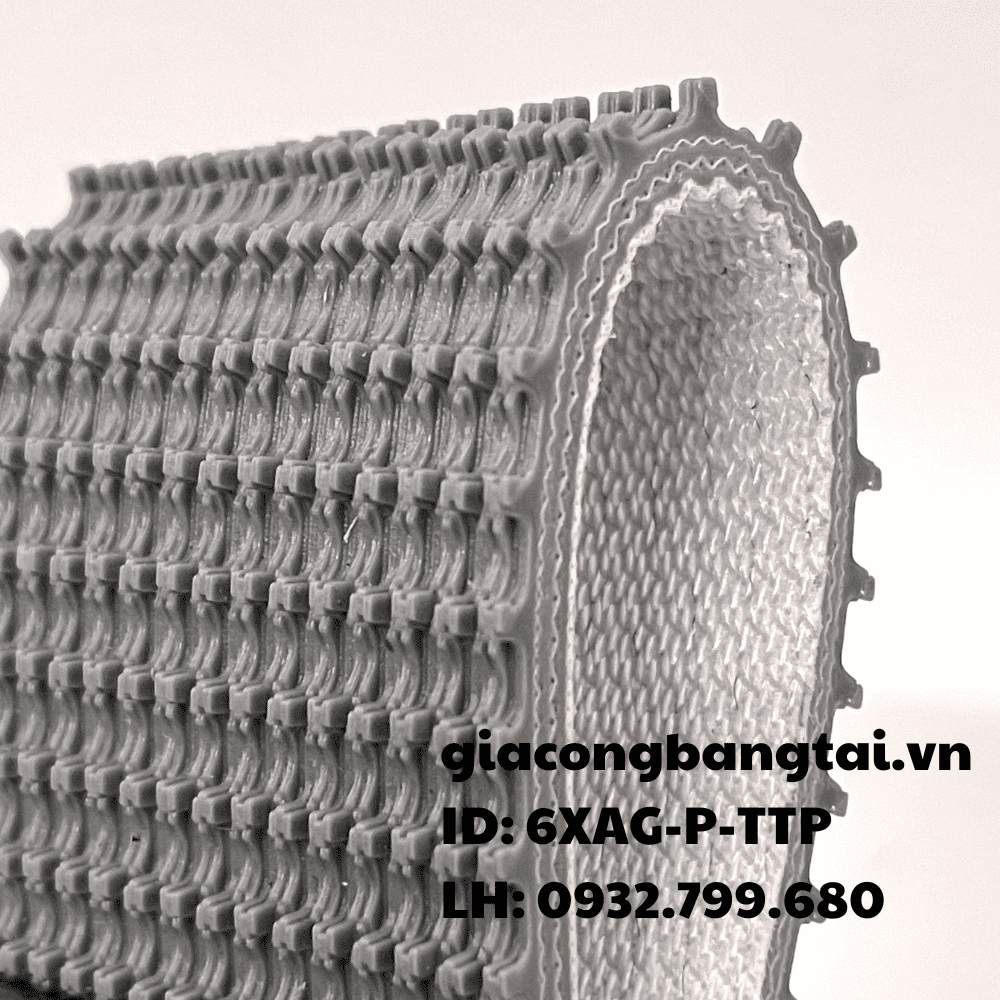 Băng tải PVC xám gân thẳng 6 ly