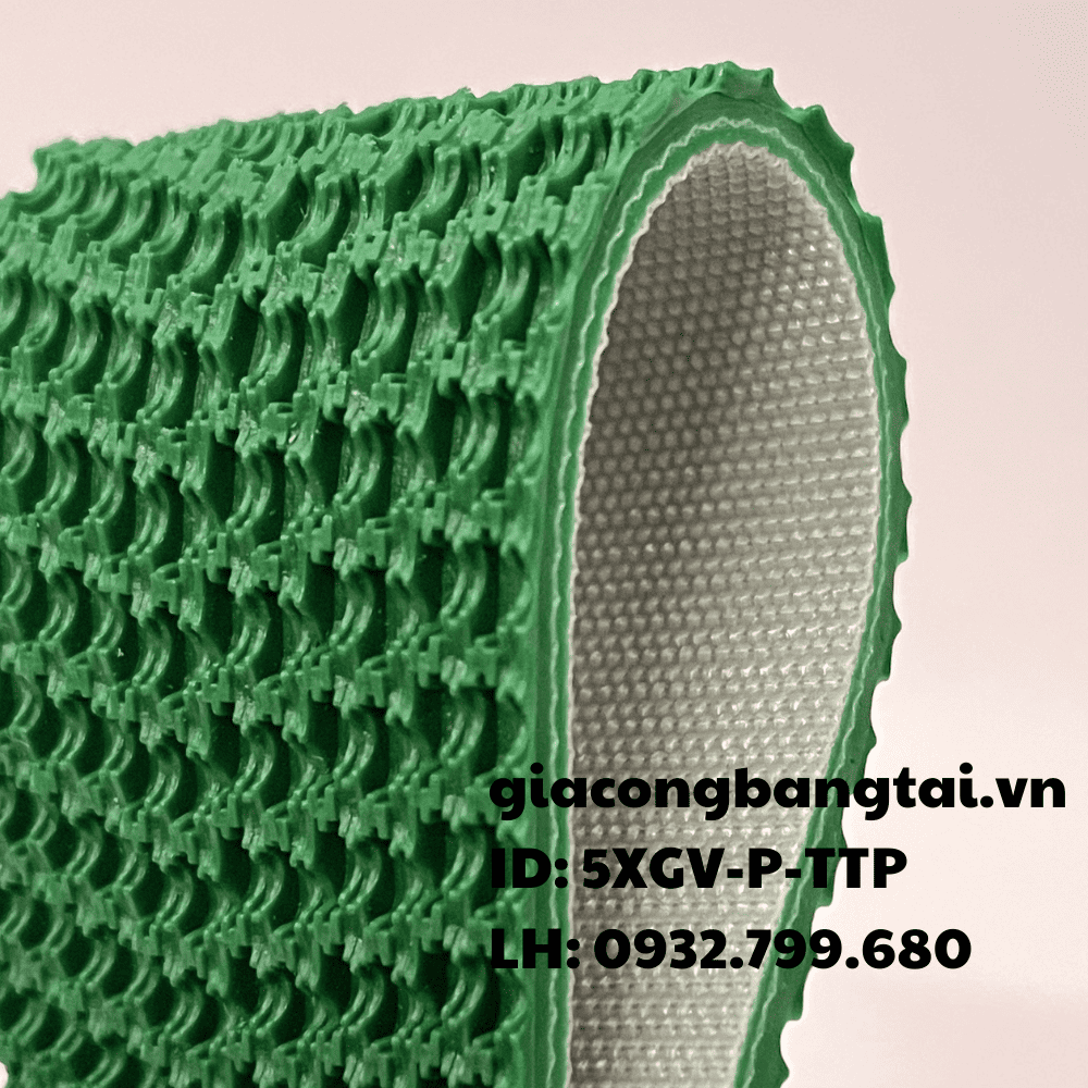 Băng tải PVC xanh gai 5 ly