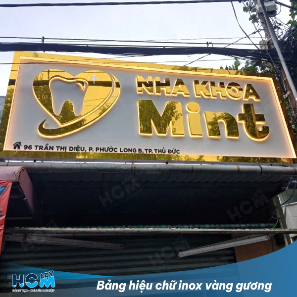 Bảng hiệu chữ nổi inox
