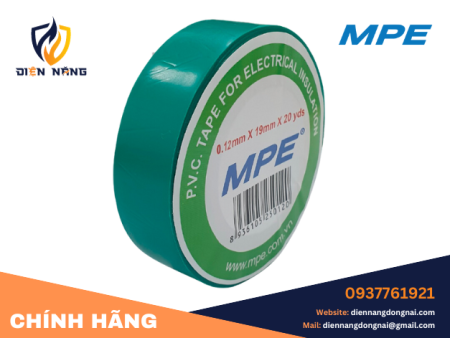 Băng keo điện MPE cuộn xanh lá dài 20 yardsb