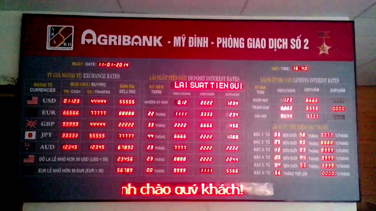 Bảng led tỷ giá
