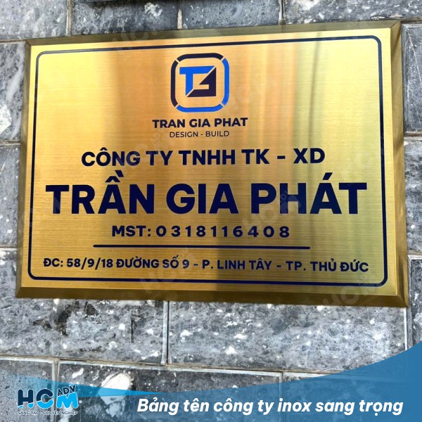 Bảng tên công ty inox