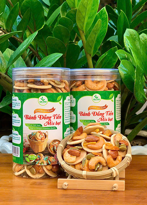 Bánh Đồng Tiền Mix Hạt Hộp 370g