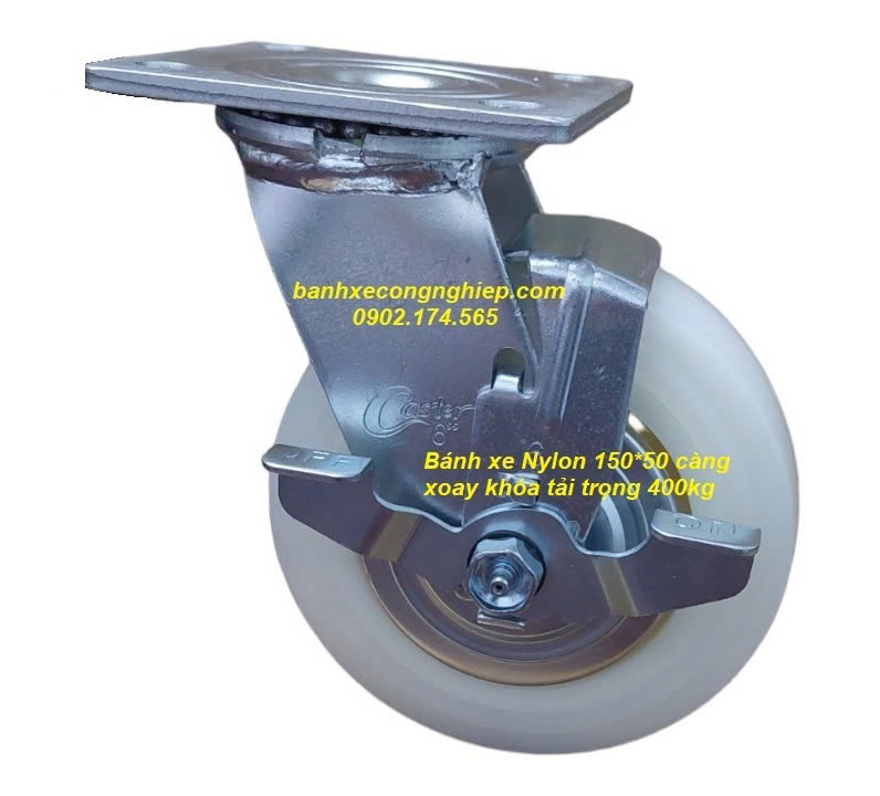 Bánh xe PA trắng cao cấp càng xoay