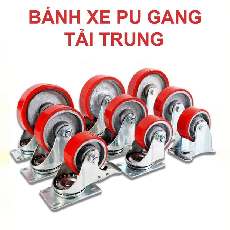 Bánh xe PU gang tải trung