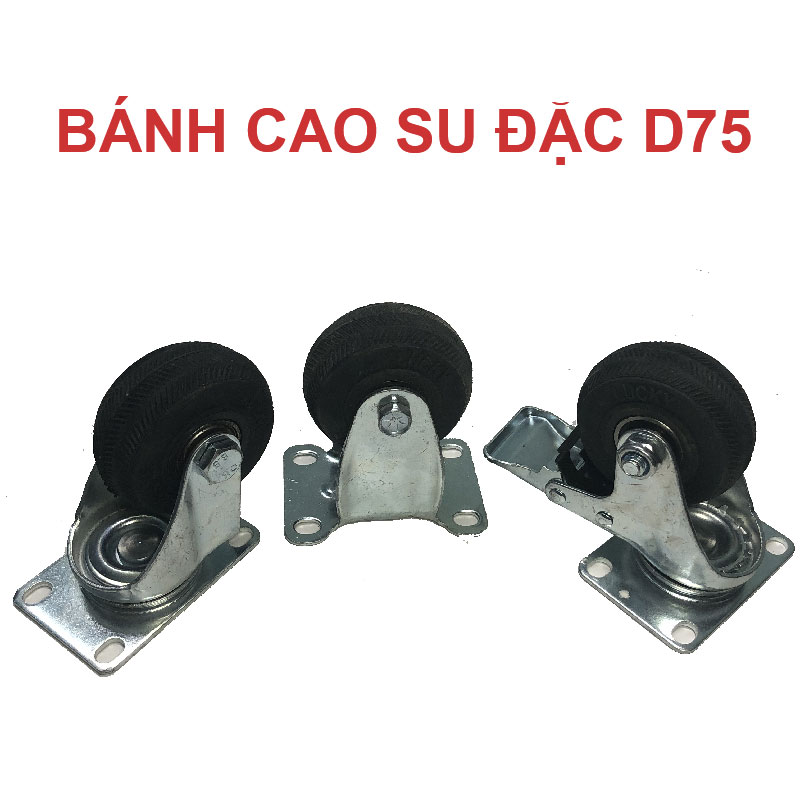 Bánh xe cao su đặc D75