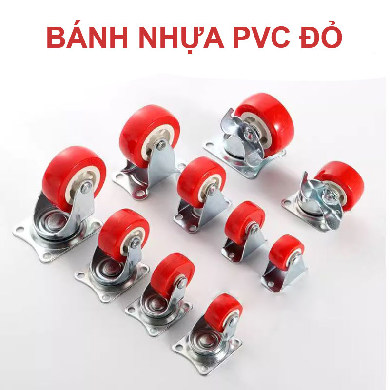 Bánh xe nhựa PVC đỏ