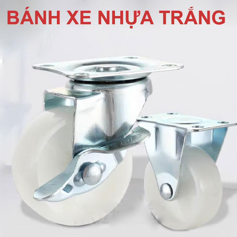 Bánh xe nhựa trắng