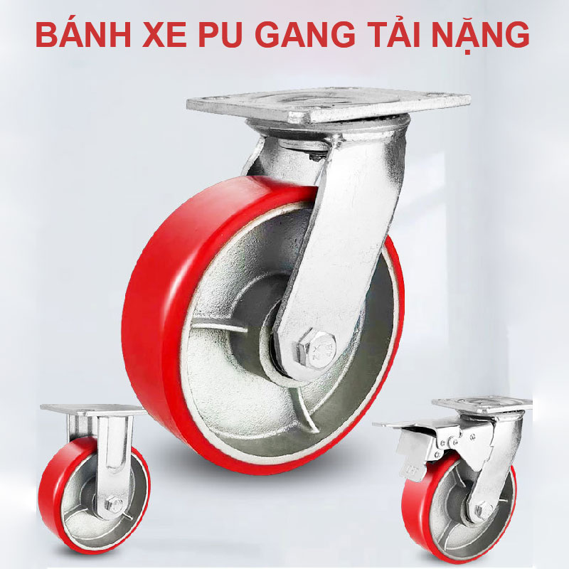 Bánh xe PU gang tải nặng