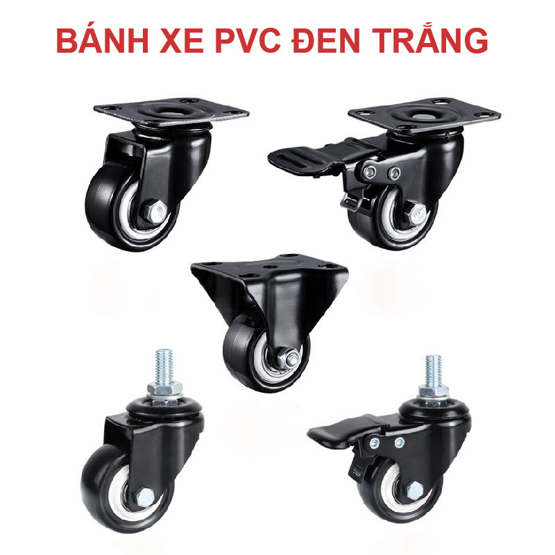 Bánh xe PVC đen trắng