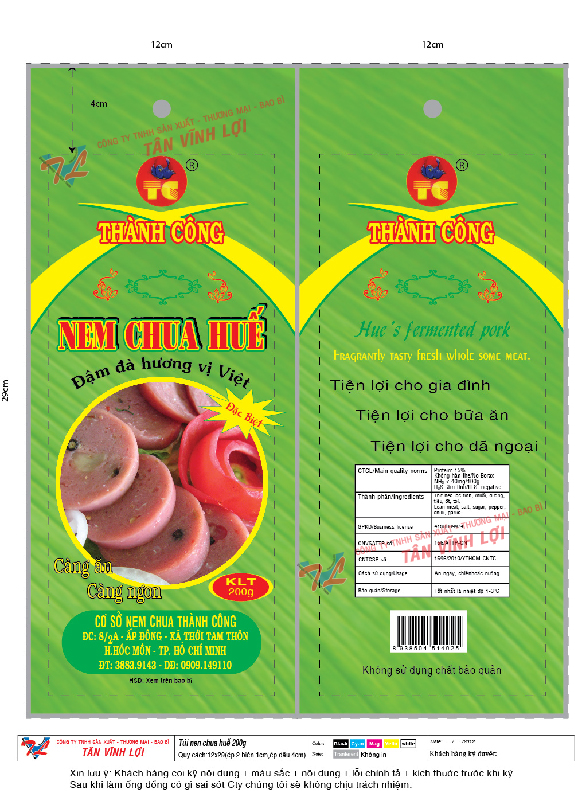 Bao bì PA thực phẩm đông lạnh