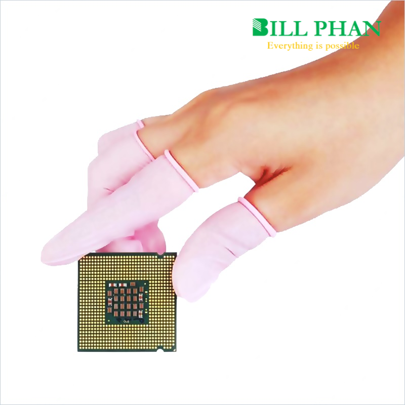 Bao tay ngón chống tĩnh điện màu hồng