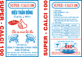 Bao thương hiệu bột Super Calci