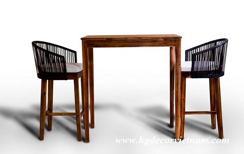 Bàn ghế bar nhựa giả mây